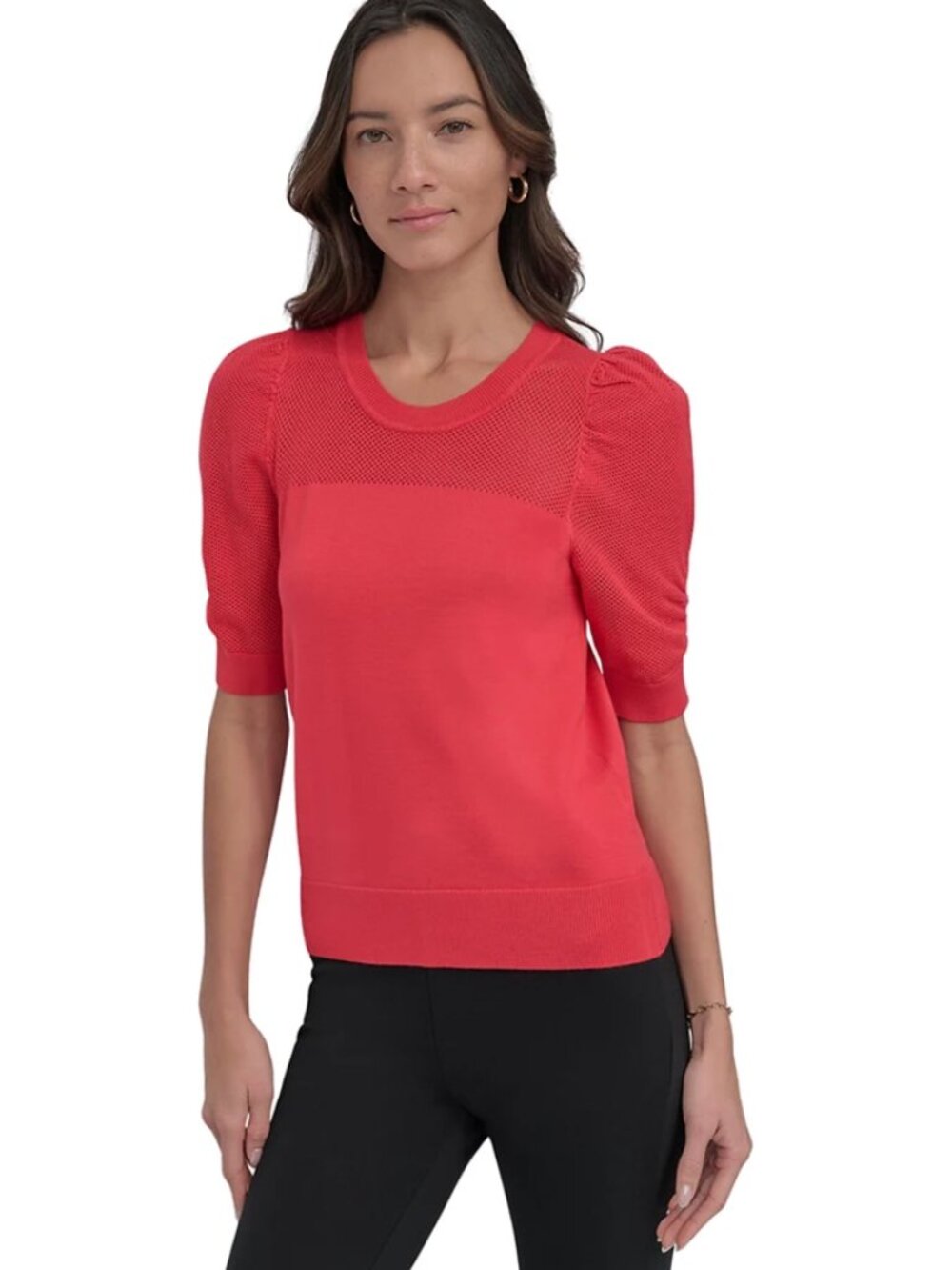 Women's Short Puff Sleeve Pullover Sweater NWT Large